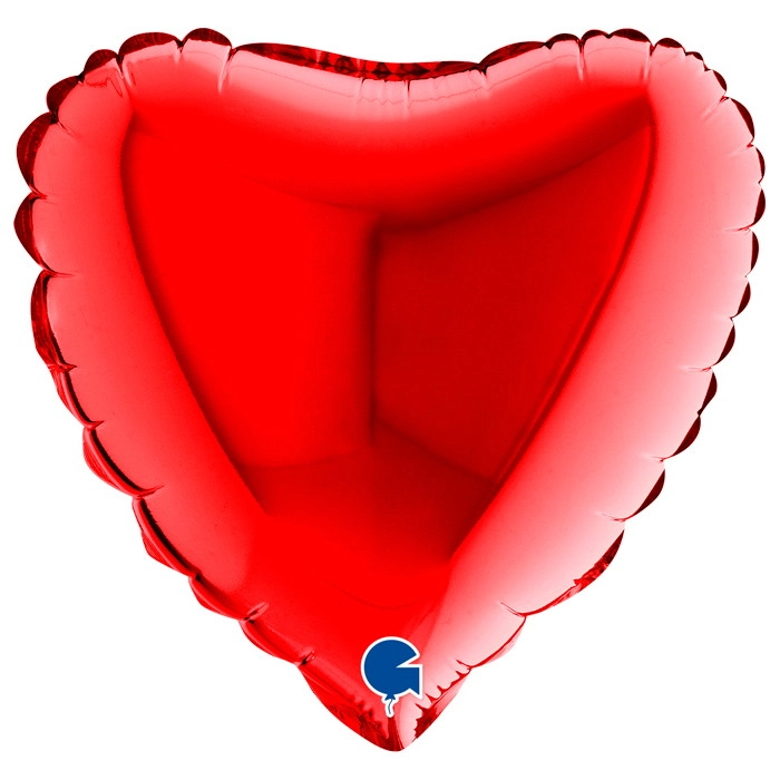 23 cm-es piros szív fólia lufi