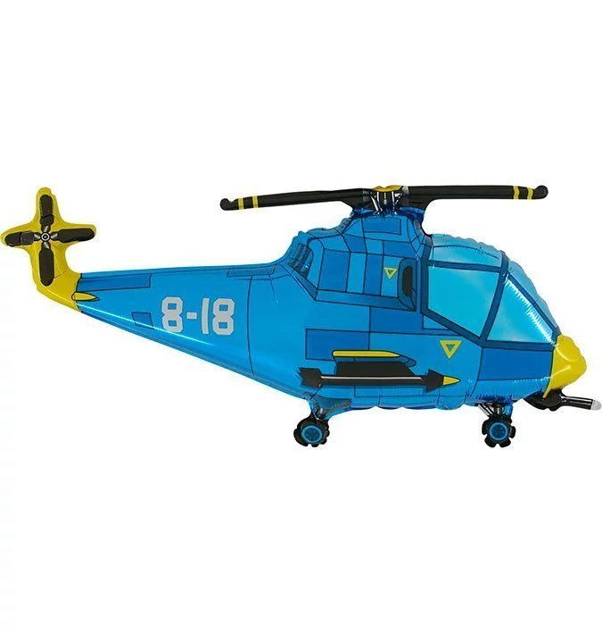 Mini - Kék helikopter fólia lufi