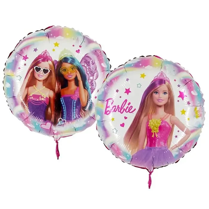 45 cm-es Barbie szivárvány fólia lufi