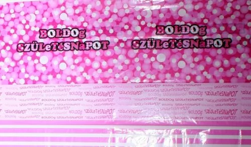 Pink Boldog Születesnapot asztalterítő 130x180 cm