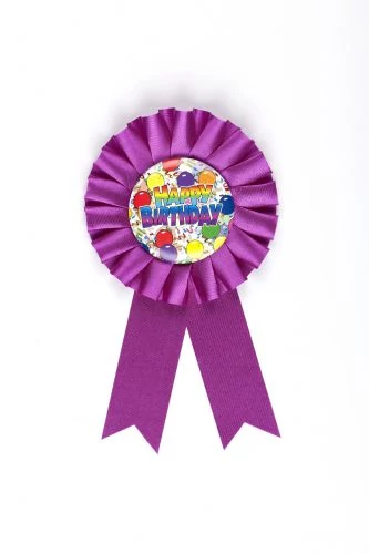 Lila Happy Birthday kitűző