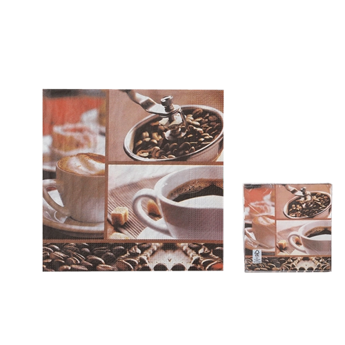 Kávés szalvéta 33 x 33 cm 3 rétegű 20 db/cs