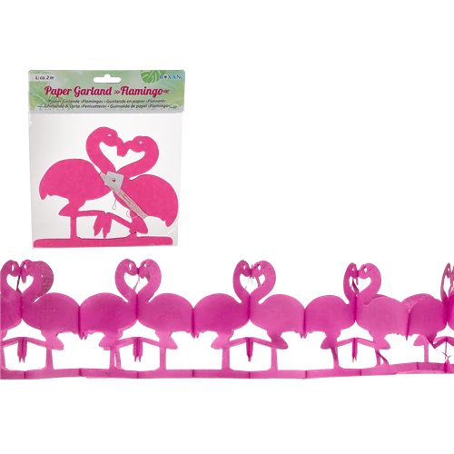 Flamingo papír girland 2 m