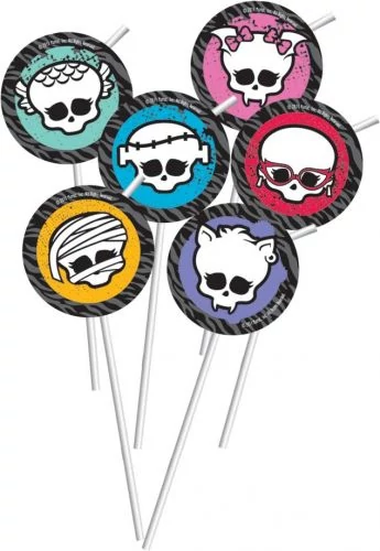 Monster High szívószál - 6 db / csomag
