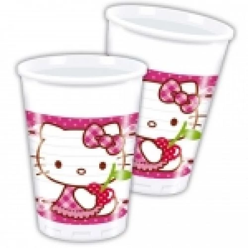 Hello Kitty Hearts műanyag pohár, 200 ml - 8 db