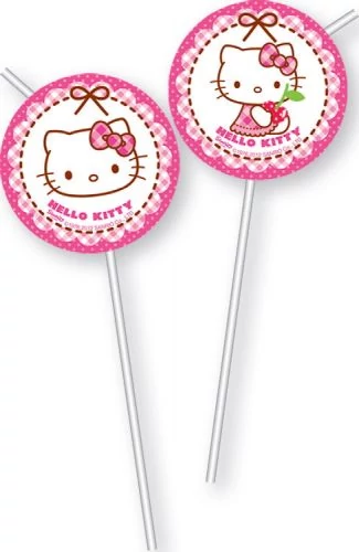 Hello Kitty Hearts szívószál 6 db/cs