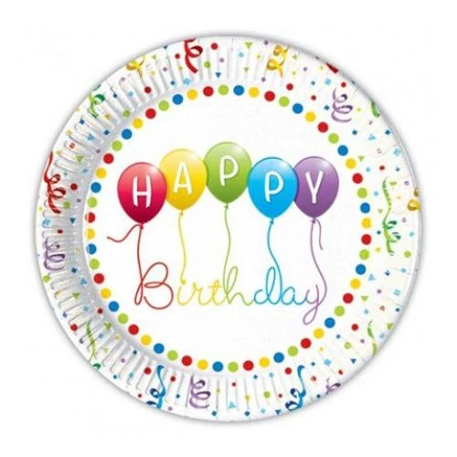 Lufi Happy Birthday tányér 23 cm 8 db/cs