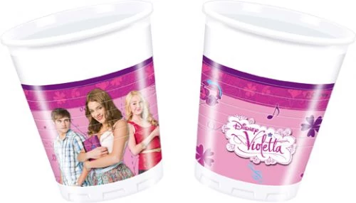 Violetta műanyag pohár, 200 ml - 8 db
