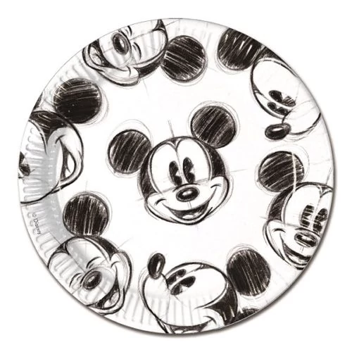 Mickey Face 23 cm-es papír tányér 25 db/cs