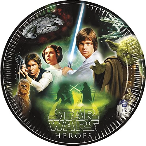 Star Wars & Heroes papírtányér 23 cm, 8 db/cs