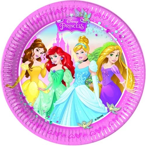 Disney Princess papírtányér - 23 cm, 8 db / csomag