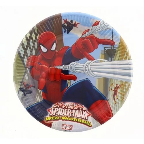 Pókember Warriors papír tányér 23 cm-es 8 db/cs