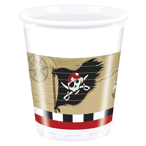 Kalózos műanyag pohár 200 ml 8 db/cs