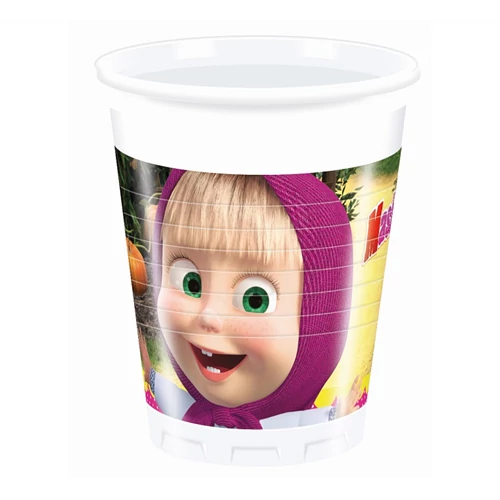 Mása és a medve műanyag pohár, 8 db