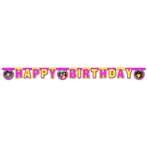Mása és a medve Happy Birthday felirat