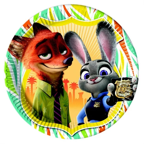 Zootropolis papír tányér 23 cm, 8 db/cs