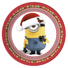 Minion Xmas 23 cm-es papírtányér 8 db/cs
