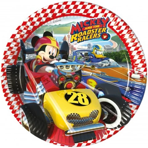 Mickey Junior Roadster 23 cm-es papírtányér 8 db/cs