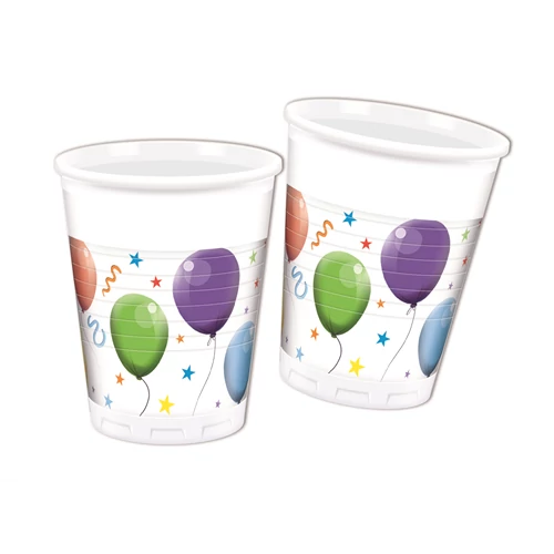 Lufis-szerpentines műanyag pohár 200 ml, 8 db/cs