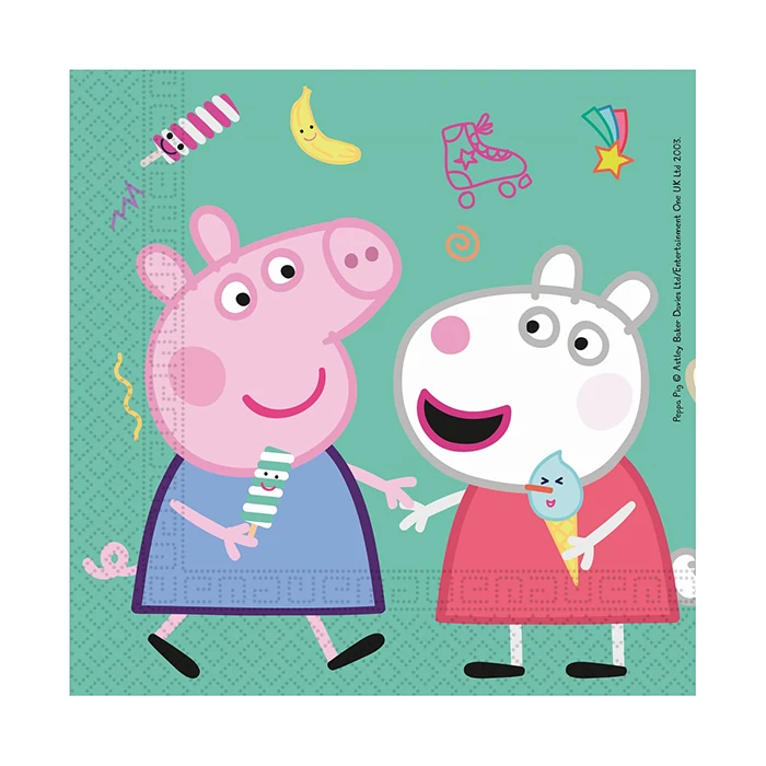 Peppa malac szalvéta - 33 cm x 33 cm, 20 db / csomag