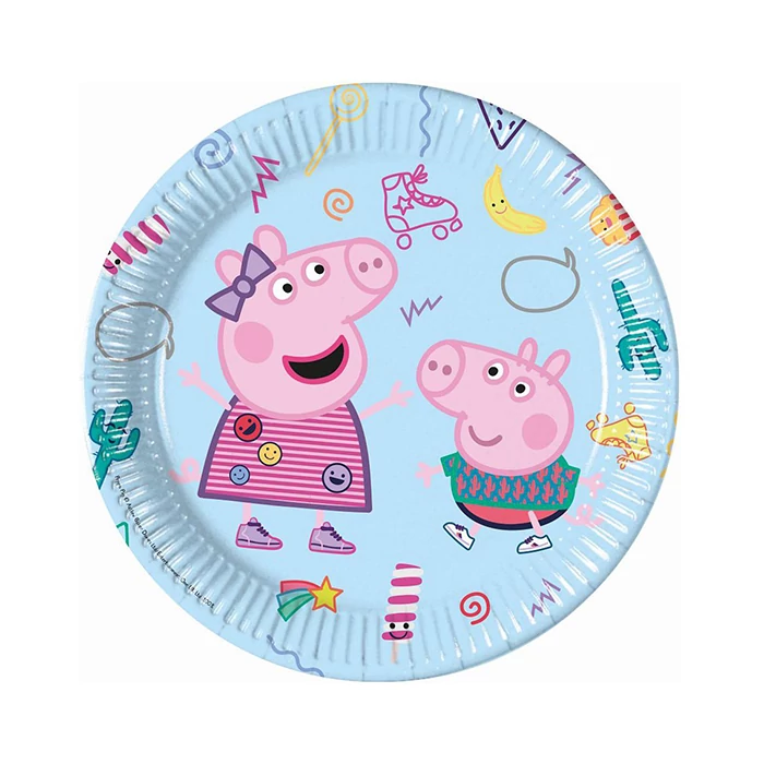 Peppa malac papírtányér - 23 cm, 8 db / csomag