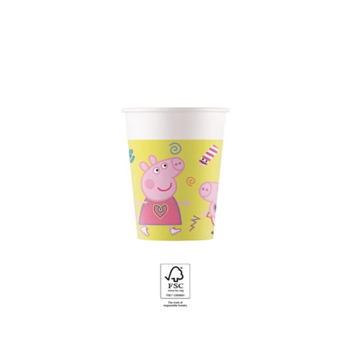 Peppa malac papírpohár - 200 ml, 8 db / csomag