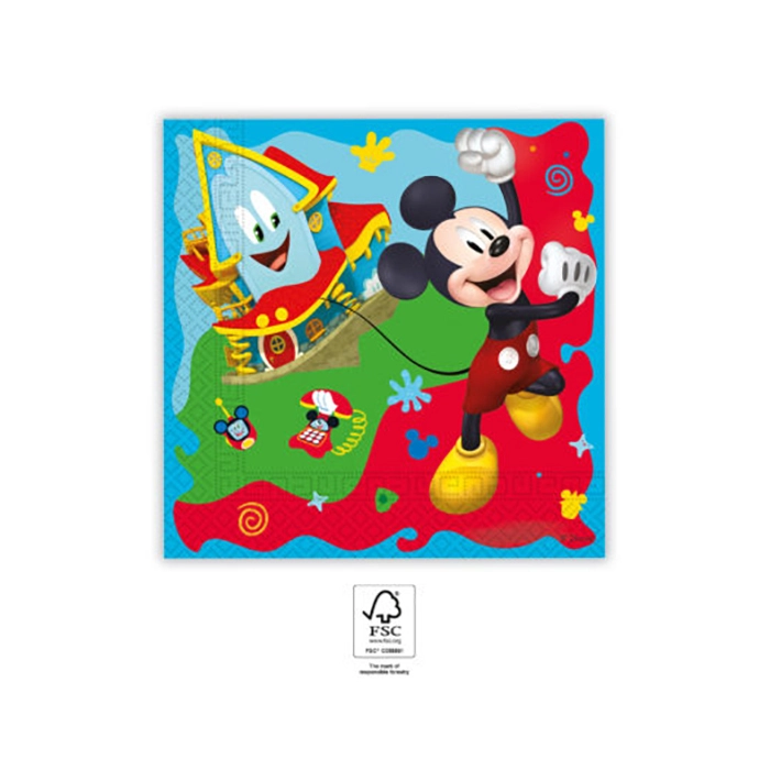 Mickey Rock the House szalvéta - 33 cm x 33 cm, 20 db / csomag