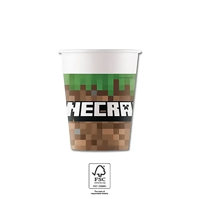 Minecraft papír pohár - 200 ml, 8 db / csomag