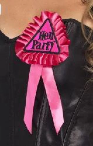 Hen Party pink - fekete kitűző