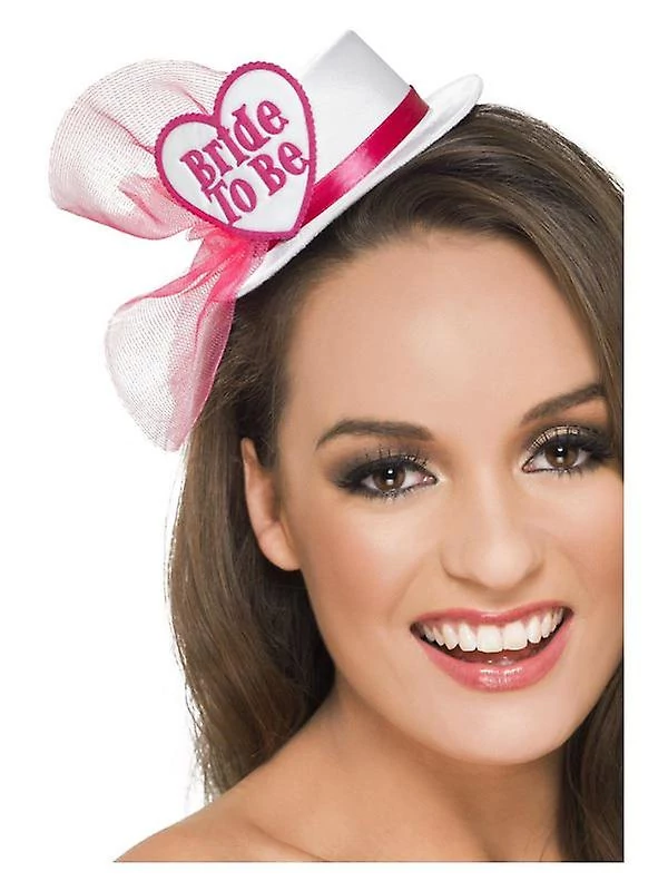 Fehér mini kalap pink Bride to be felirattal