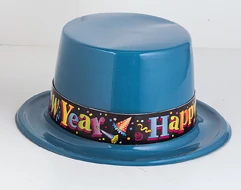 Happy New Year műanyag kalap, vegyes színekben
