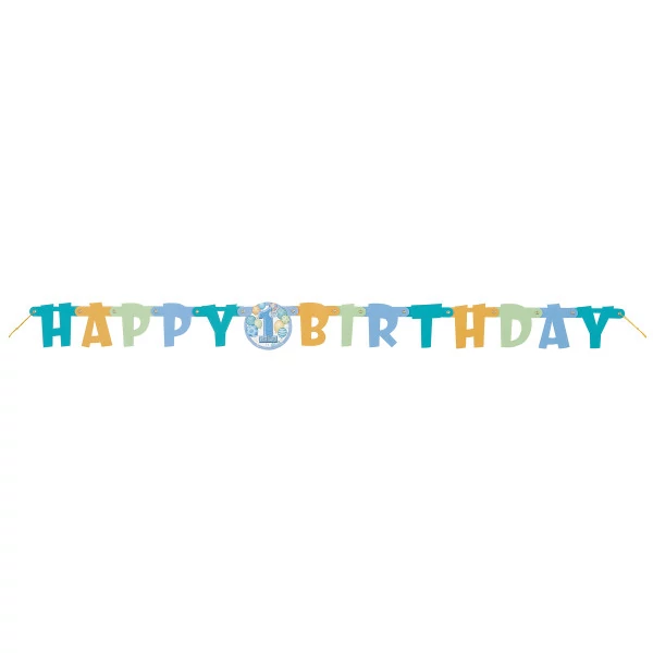 366 cm-es Happy Birthday Banner kék 1 szülinapra