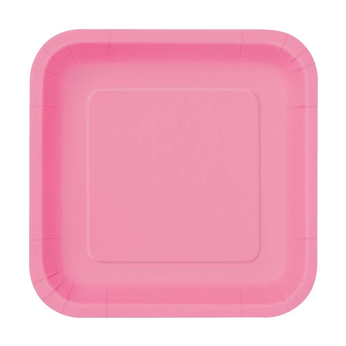 Hot pink négyszögletes tányér 23 cm-es 14 db/cs