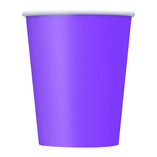 Lila papír pohár - 270 ml, 8 db / csomag