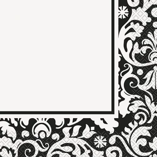 Fekete damask szalvéta 16 db/cs