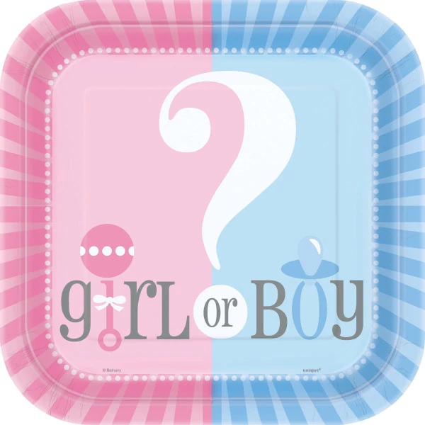 Girl or boy papírtányér, 23cm - 8db