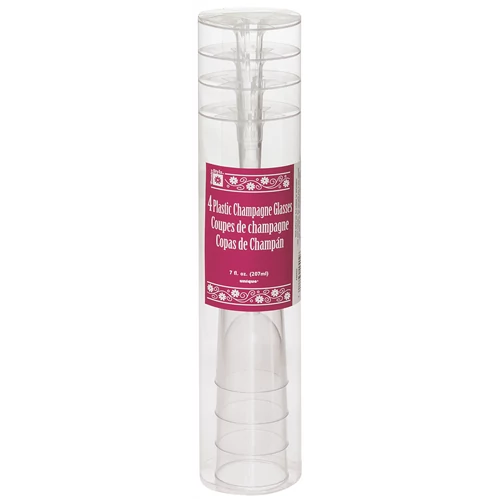 Átlátszó pezsgős pohár, 207 ml - 4 db