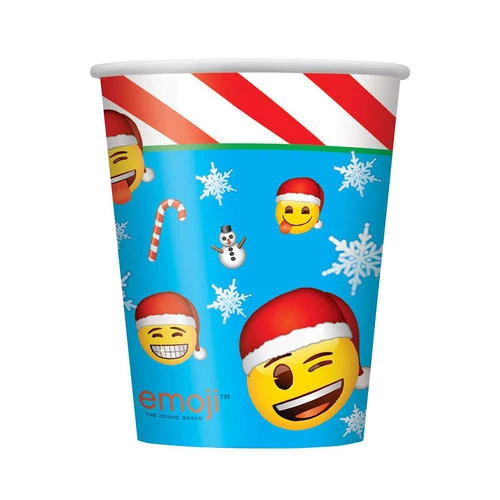 Karácsonyi Emoji papírpohár, 250ml-es, 8db/cs.