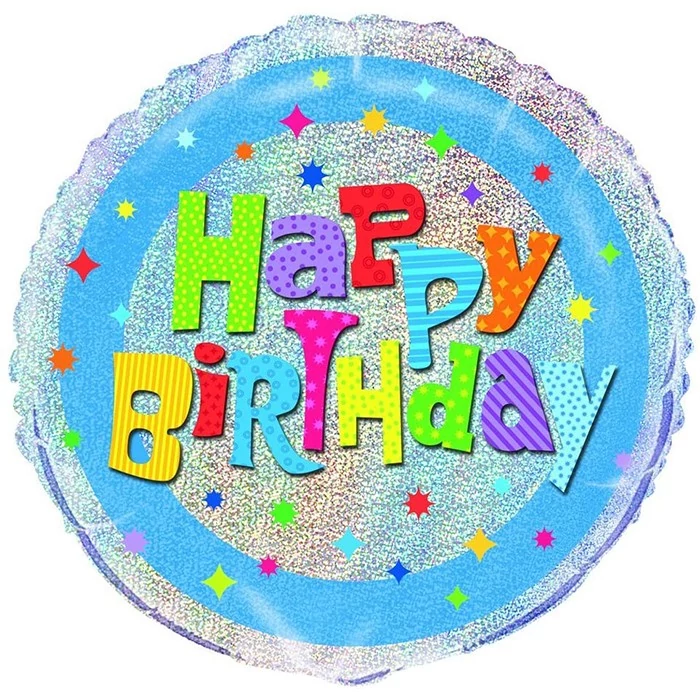 45 cm-es prizmás Happy Birtday fólia lufi