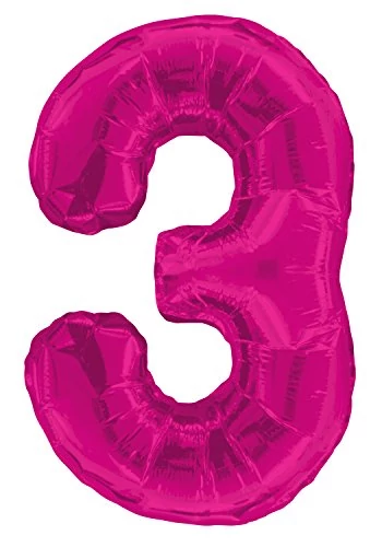 SuperShape - 3-as pink szám fólia lufi