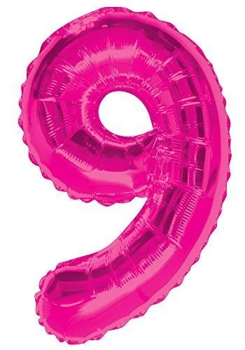 SuperShape - 9-es pink szám fólia lufi
