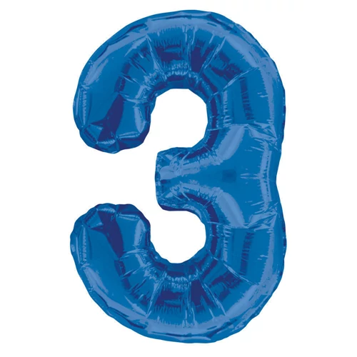 SuperShape - 3-as kék szám fólia lufi