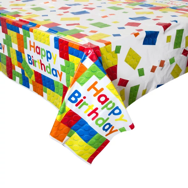 Happy Birthday építőkockás terítő 137cm x 213cm