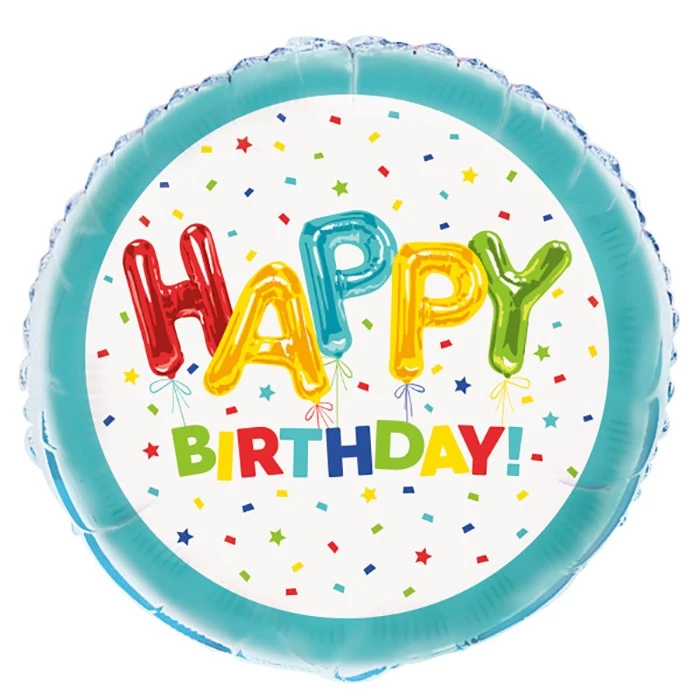 45 cm-es Happy Birthday síznes lufik fólia lufi