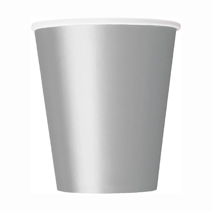 Ezüst papírpohár - 266 ml, 8 db / csomag