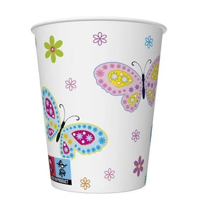 Pillangó virágokkal pohár - 250 ml, 8 db / csomag