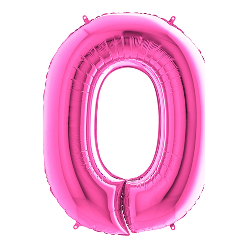 MegaShape - pink 0-ás szám fólia lufi