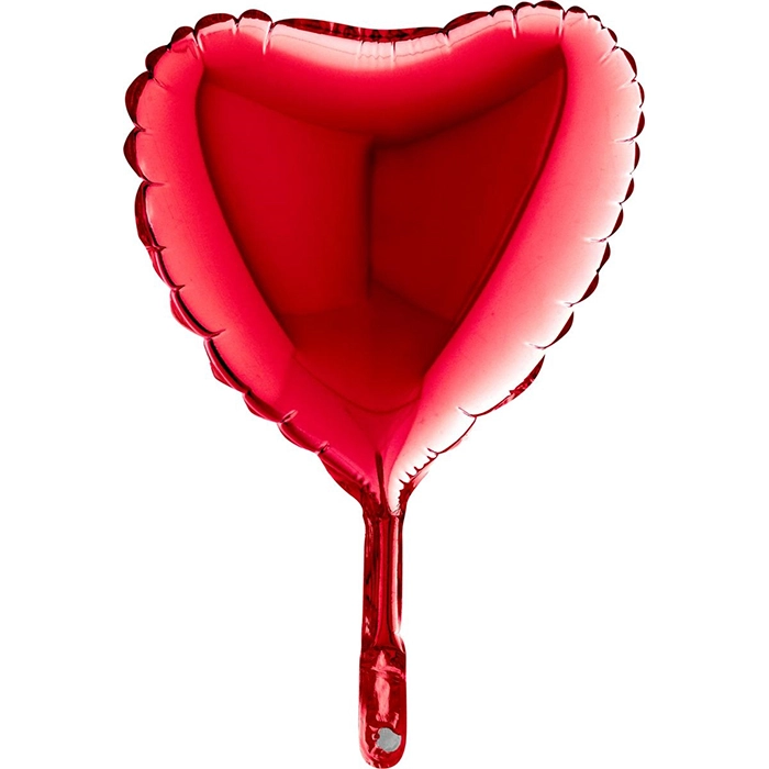 23 cm-es piros szív alakú fólia lufi