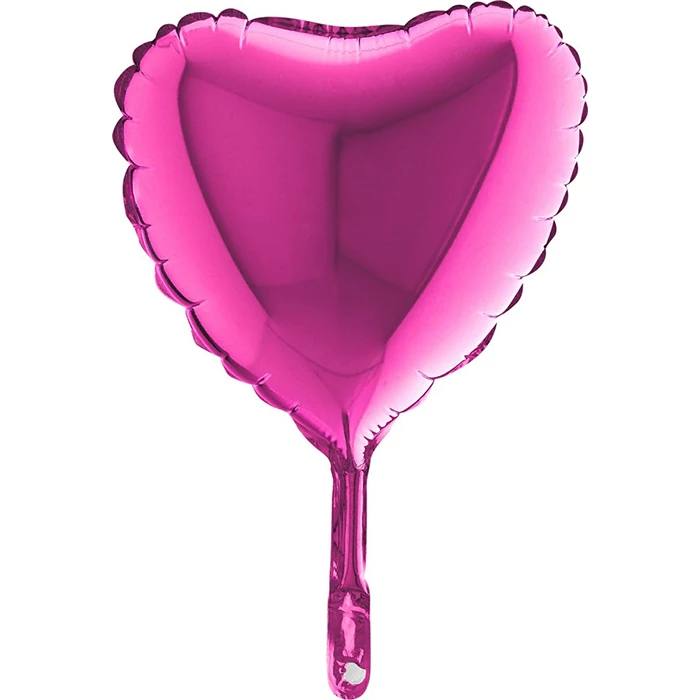 23 cm-es magenta szív alakú fólia lufi