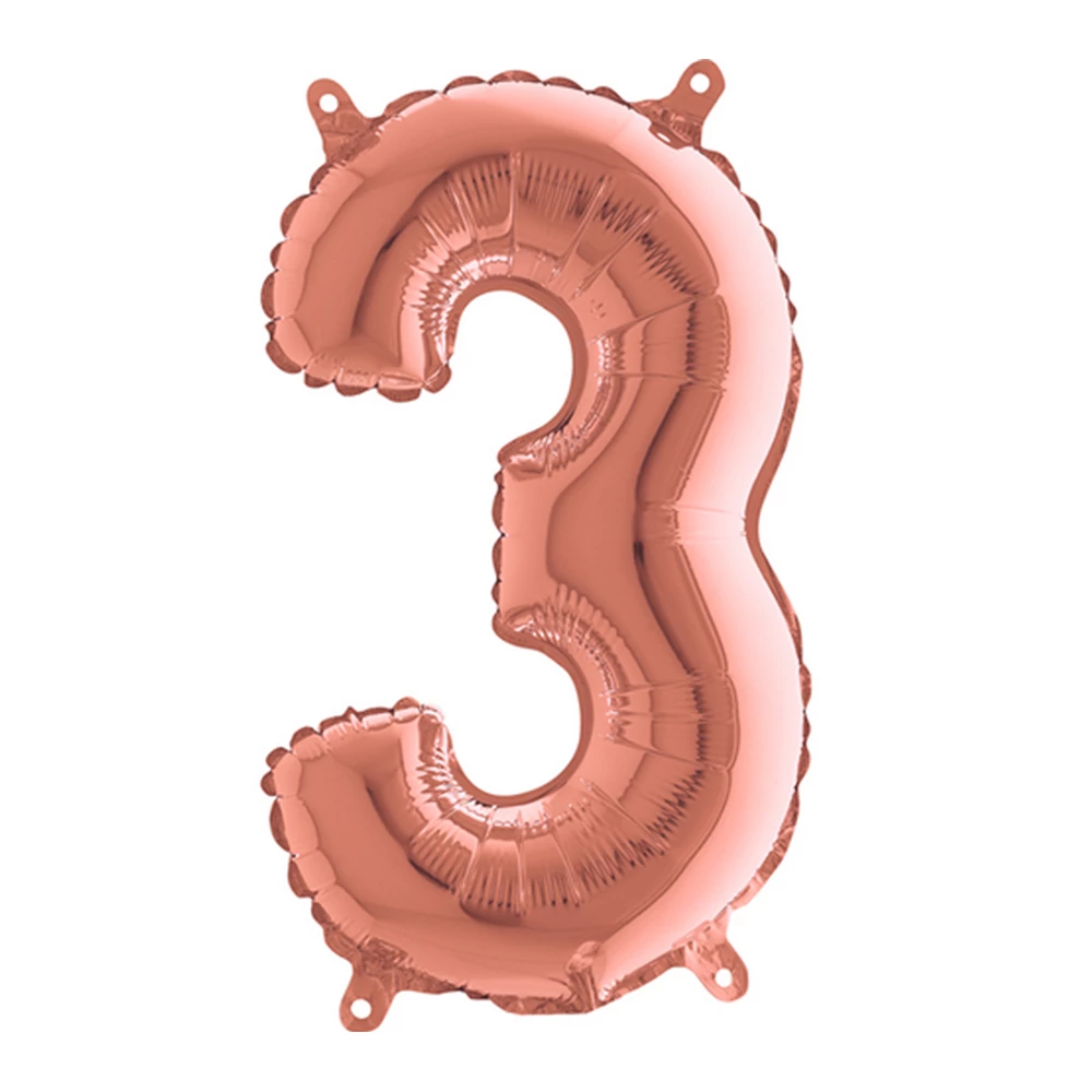 MiniShape - rosegold 3-as szám fólia lufi